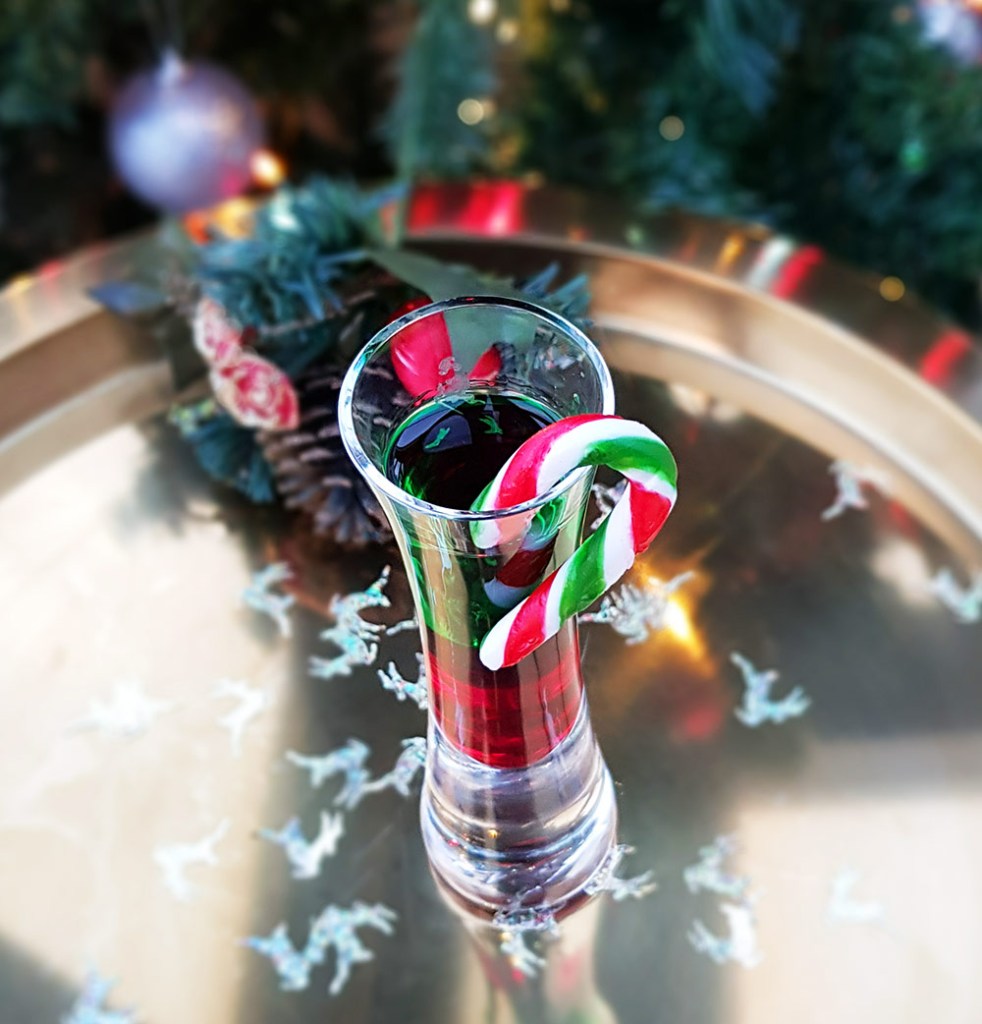 Santa Shot with Candy Cane